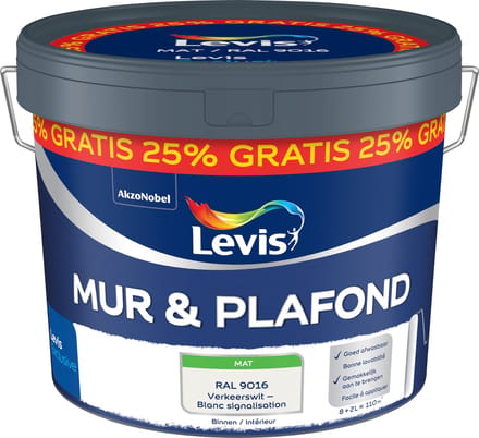 Levis - Mur & Plafond - Ral 9016 - 10 L