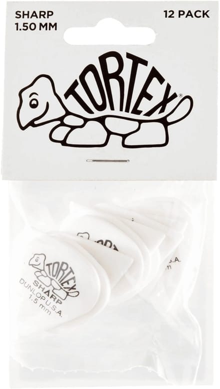 Jim Dunlop Tortex Sharp - Plectrums - 1,50 mm - Player's Pack 12 Stuks