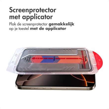 Accezz Screen Protector - Geschikt voor Apple iPhone 16 Pro Max - Gehard Glas Privacy Screenprotector + Applicator