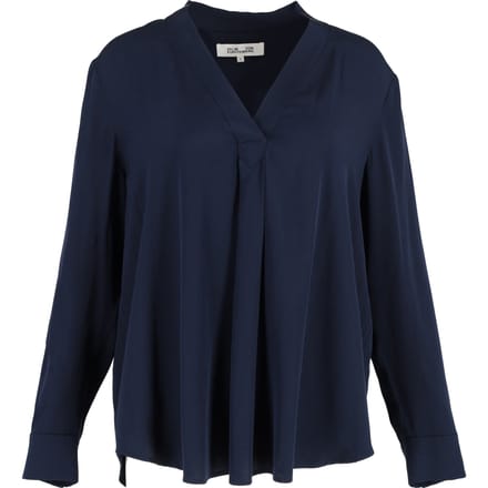 Diane Von Furstenberg Sanorah geplooide blouse in marineblauwe zijde