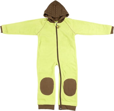 Ducksday fleece suit unisex groen/bruin - 110/116