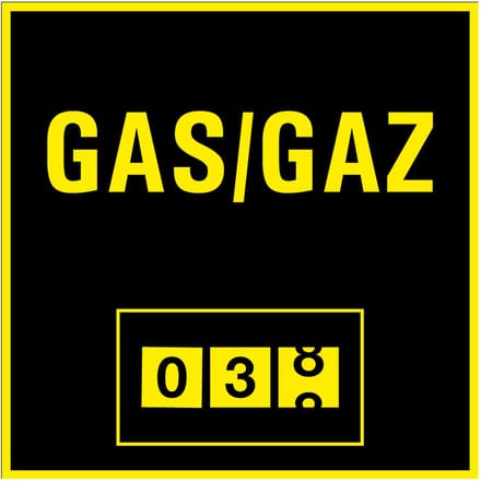 Gasmeter sticker 150 x 150 mm