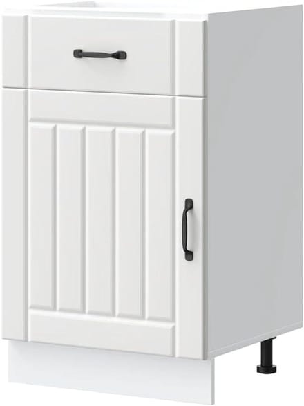 Gecheer Lucca Kitchen Cabinet Kitchen Unit Kitchen Unit White Wood 50 x 46 x 81.5 cm (W x D x H)