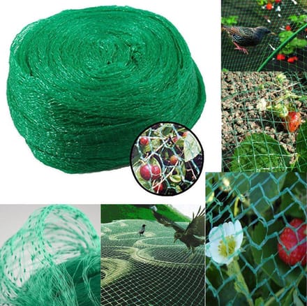 Tuinnet Vogels - 5x4m Vogelnet - Groen - Extra Sterk - Maaswijdte 10 mm - Net tegen Vogels