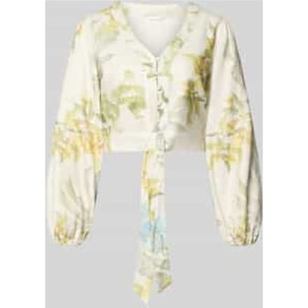 Kort blouse van mix van linnen en viscose model 'SHIRLEY'