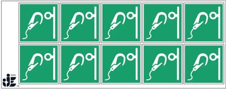 Veilig ankerpunt sticker - E072 | 5 x 5 cm - 10 stuks per vel