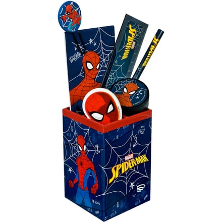 Undercover - Spider-Man Pennenbak met Inhoud 7-Delig - Kunststof - Multicolor