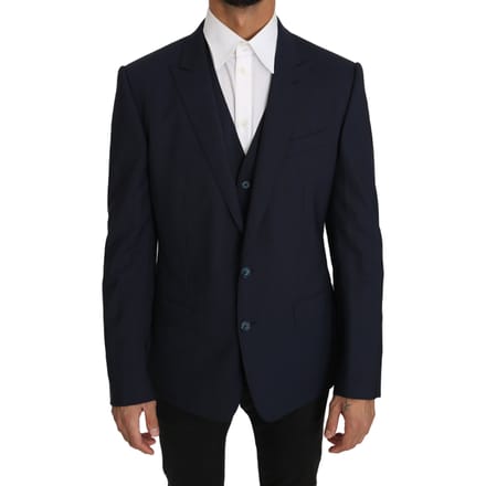 Dolce & Gabbana Heren Blazer Vest 2-Delig Blauw Wol MARTINI