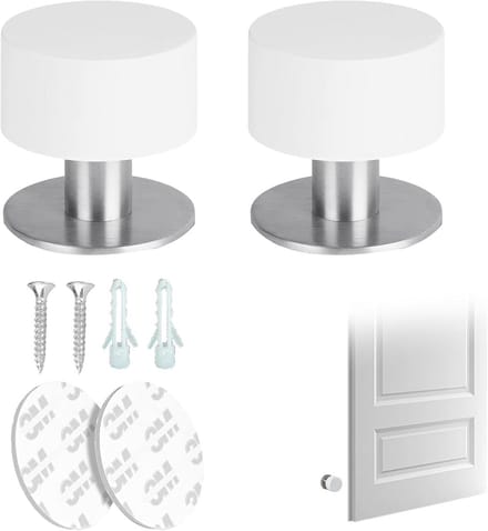 Set van 2 Zelfklevende Deurstoppers Rvs met Rubbers | Bescherming tegen Stoten