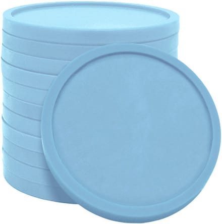 CombiCraft blanco gerecycled plastic munten 29mm pastelblauw - per 100 stuks