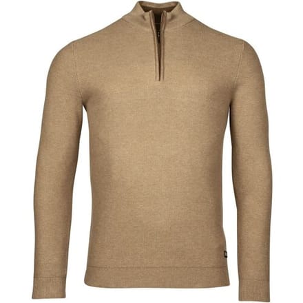 Baileys Trui Half Zip Structure Knit Donker Zand / male