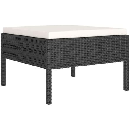 vidaXL - 8-delige - Loungeset - met - kussens - poly - rattan - zwart