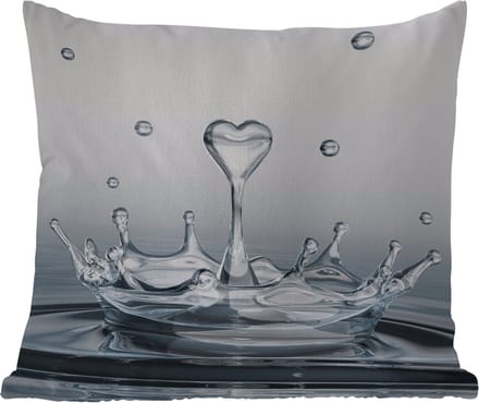 Buitenkussen - Abstract - Modern - Water - Hart - 45x45 cm - Weerbestendig