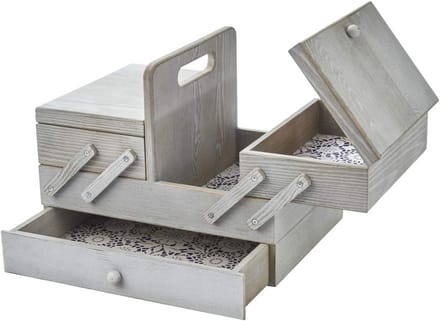 Houten Opbergdoos voor Naaien - Compact en Stijlvol met 2 Etages