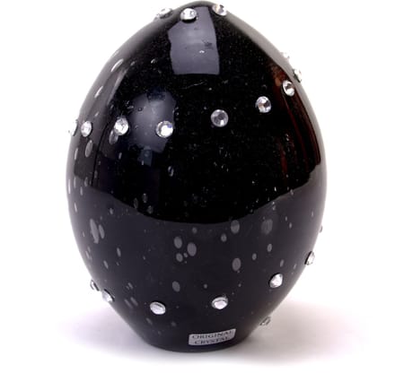 Loranto - Mini Urn Ovaal - Zwart Kristal decoratie - Handgemaakt in EU