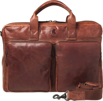 Pylos59 Brenton Dames & Heren laptoptas - 17 inch - Werktas A4 - Leer - Cognac