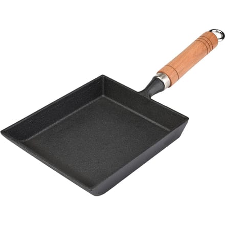 Mini Koekenpan IJzer Omelet Pot Tamagoyaki Houten Handvat black