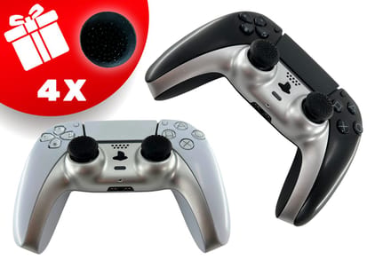TURQERO© Playstation 5 controller faceplate - PS5 Controller behuizing - PS5 accessoires - Zilver - Geschikt voor playstation 5 controller- Inclusief Thumb Grips
