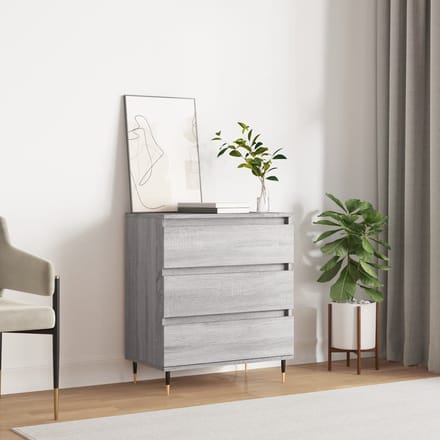 vidaXL - Dressoir - 60x35x70 - cm - bewerkt - hout - grijs - sonoma - eikenkleurig