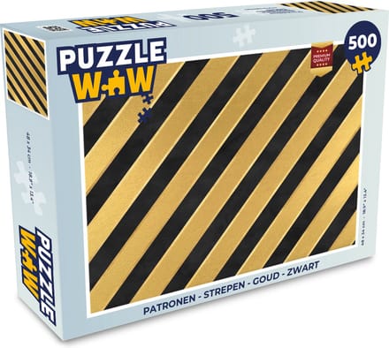 Puzzel Patronen - Strepen - Goud - Zwart - Legpuzzel - Puzzel 500 stukjes