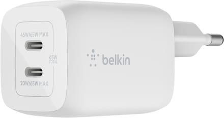 Belkin - Boost-Up Charge Pro Adapter - 2-poorts - USB-C - 65W - Wit