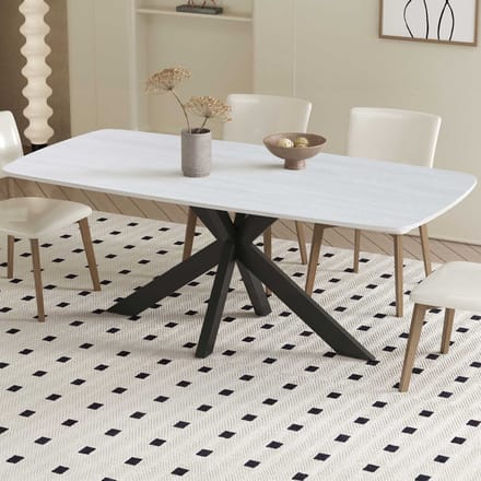 Eettafel Apollo | 180 x 90 x 76 cm | Baroque grey- imitatie marmer