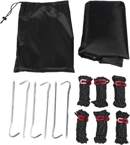 Kampeer Tarp - Tent Zeil - Buiten Bescherming - Winddicht Touw Inclusief - Compact Formaat