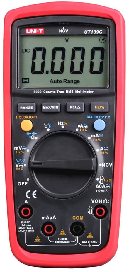 Digitale Multimeter CAT III 600V - True RMS, NCV, Frequentie, Temperatuur, Weerstand