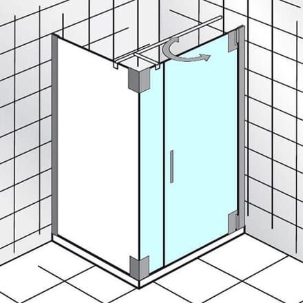 HSK K2P hinged door and side panel 75 cm for side panel stop right