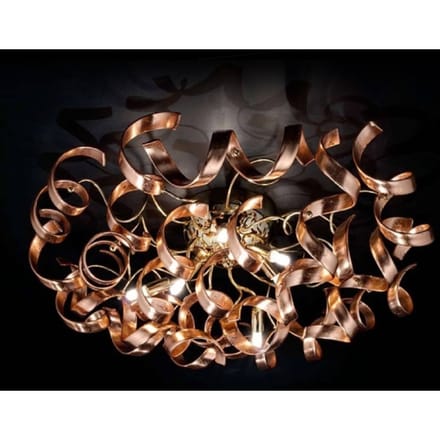 Metallux Sierlijke plafondlamp Koper, koper