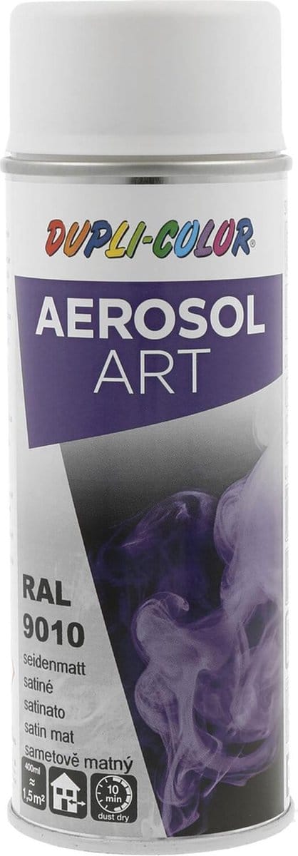 Spuitbus Ral 9010 Zijdeglanzend Wit Duplicolor Aerosolart 400 ml