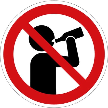 Alcohol drinken verboden verbodssticker | 40 cm