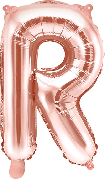 Partydeco - Folieballon Rose Gold Letter R (35 cm)