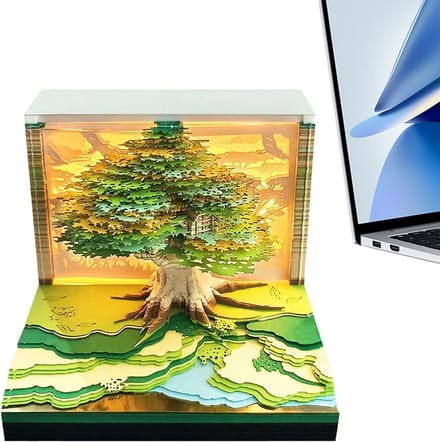 3D Memo Pad - Kladblok Kalender - Bureau Decoratie - Boomhut Ontwerp - 8.5 x 8.5 cm - Multicolor