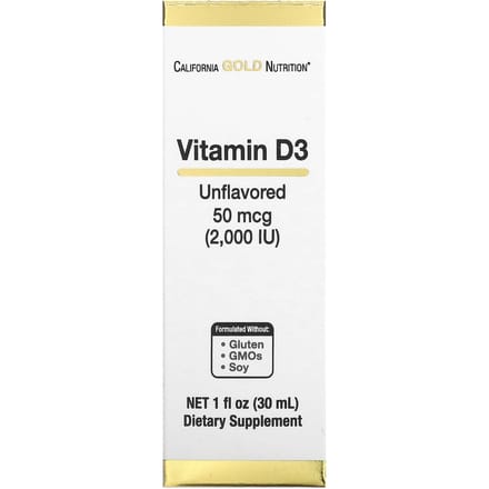 California Gold Nutrition, Vitamine D3, Non aromatisée, 2 000 UI, 1 fl oz (30 ml)