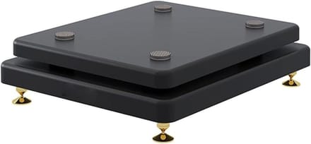 Luidspreker Isolatie Stand - Subwoofer Stabilizer Basis - Audio Optimalisatie - Antislip Bodempad Koperen Spikes - 35cm x 35cm