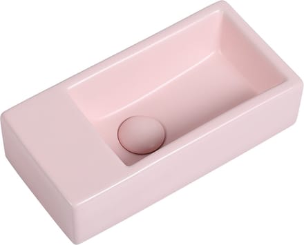 Fontein Mia 40.5x20x10.5cm mat roze inclusief afvoerplug links
