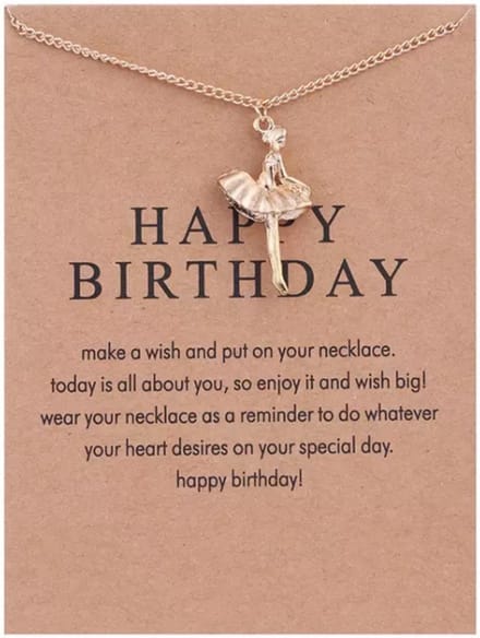Wenskaart Life is magical met vergulde ketting Danseres