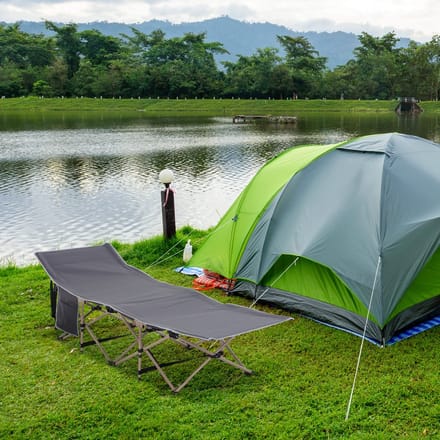 MODFU Veldbed - Opvouwbaar - Met Draagtas - Stalen Frame - Oxford Polyester - Donkergrijs - 190 X 68 X 52 Cm