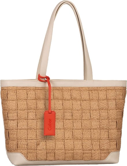 Gabor Schoudertas Aurea Zip Shopper Mixed Beige Crème