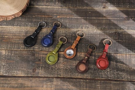 Handgemaakte Leren Airtag Case - 100% Leder - Sleutelhanger