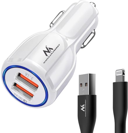 Maclean - Autolader met 1m kabel - sigarettenaansteker 2x USB - QC 3.0 - 5V/3A, 9V/1.8A, 12V/1.6A, 5V/3.1A
