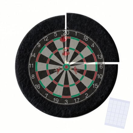 Beschermring voor dartbord - 60 cm - 4-delig - zwart