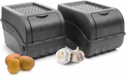 Thuys – Aardappelbak – Aardappelpot – Bewaardoos – 3.5L – 2 x Klein – 29 x 20 x 14cm – Zwart