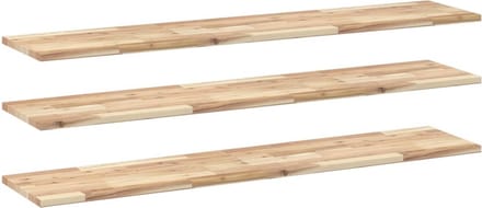 vidaXL - Wandschappen - 3 - st - zwevend - 140x30x2 - cm - onbehandeld - acaciahout