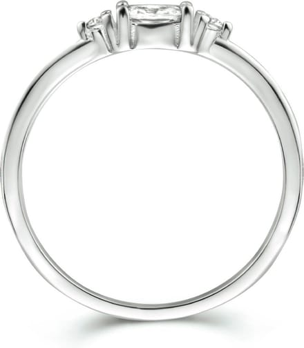 Gerhodineerd Zilver Ring Trilogie Met Zirkonia 1334786
