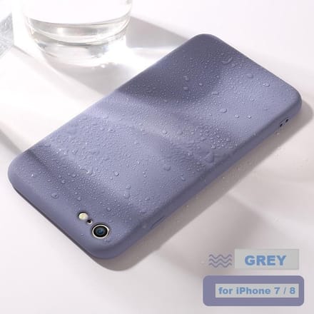 Liquid Silicone Back Cover + PMMA Screen Protector for iPhone 7 / 8 / SE 2020 / SE 2022 _ Grijs