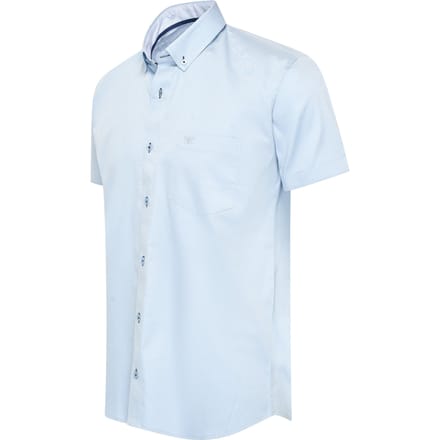 Cappuccino Italia - Heren Overhemden Toscana Stretch - Blauw - Maat S