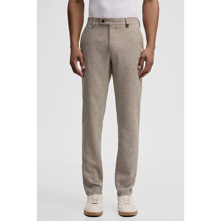 Chino Code met linnenaandeel, beige gemêleerd