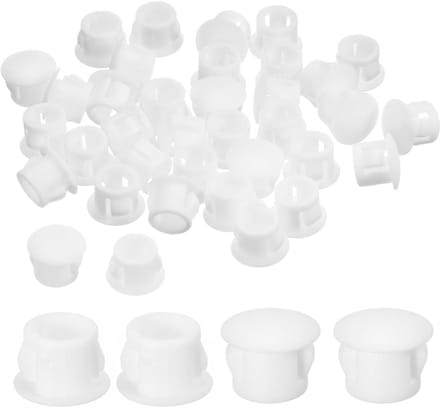 Nylon Gatstoppers - Blindstoppers Buisstoppers - Meubels Afwerken - Vergrendelbaar Klikontwerp - 38 Stuks Wit - Wit